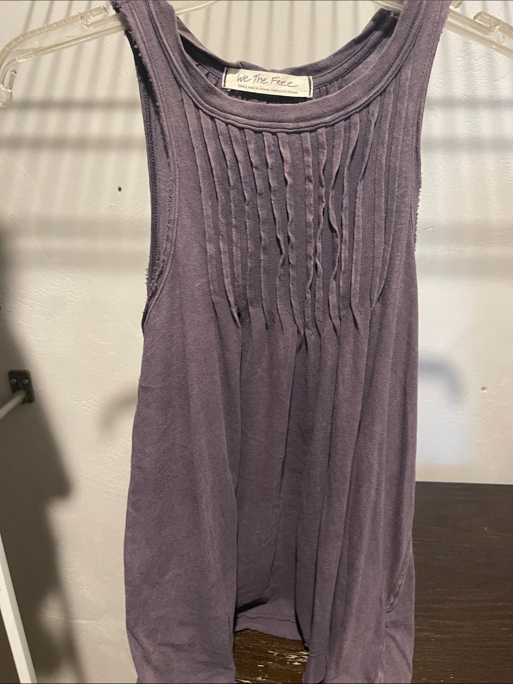 We The Free Mauve Pintuck Scoop Tank